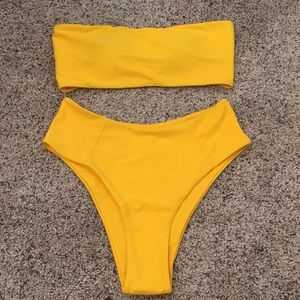 Yellow High waisted swimsuit